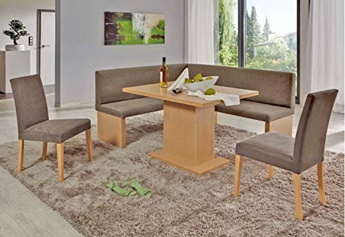 Beauty.Scouts Eckbankgruppe Turid I Tischgruppe 4-teilig, Buche Natur Dekor, beige-braun, VAR. aufbaubar Esstisch Küchentisch Küchenessgruppe Landhausstil
