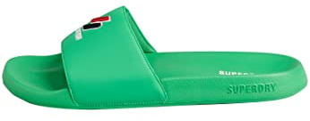Superdry Herren CODE ESSENTIAL POOL SLIDE Schiebe-Sandalen, Bright Green X-Weit, X-Large EU