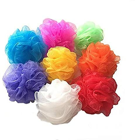 GIVBRO Badeschwämme, kleine Größe, bunt, Duschschwämme, Peeling, Netz, Pouf, Badeball, Rückenschrubber für Kinder, 8 Stück