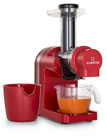 Klarstein Bella Elegance juicer 200 W, juicer with 400 ml, BPA-free, non-slip stand, max. continuous operating time: approx. 20 minutes, easy cleaning, red