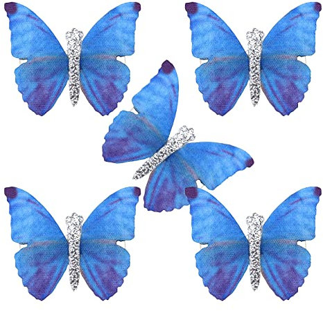VGOL 5 fermagli per capelli a farfalla Mini farfalla Barrette farfalla Bobby Pin decorativo moda glitter Barrette accessori decorativi per donne ragazze, 4X3X3.5cm, Metallo
