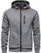CTU Herren-Kapuzenpullover mit Reißverschluss, langärmelig, Fleece, Sweatshirts für Herren, S-3XL, hellgrau, S