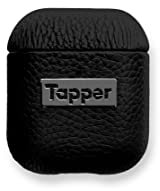 Tapper Schutzhülle für AirPods 1. und 2. Generation, Leder, Hämatit, Schwarz