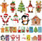 owlfun Basteln Weihnachten Aufkleber für Kinder，Basteln ，Kreative , Weihnachtsdekoration Weihnachtsbasteln , Bastelset