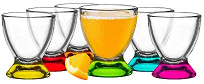 Sendez Lot de 6 coquetiers colorés en verre