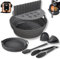 6PCS Air Fryer Accessories, Collapsible Round Silicone Air Fryer Liner for Ninja AF100UK, AF160UK, 15-in-1 Multicooker OL750UK, OP500UK OL550UK, COSORI 5.5L, Ninja Air Fryer Liners Round (Black)