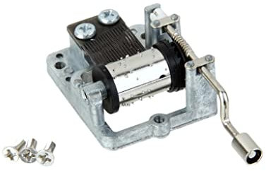 Tiuimk Sky City Spieluhr mit Handkurbel, Zinklegierung, silberfarben, 7,5 cm Länge, Melodie Castle in the Sky, für Musikbegeisterte