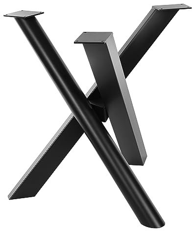 Tischgestell Spider Design Kreuzgestell Schwerlast massiv Tischkufen Stahl Tischbeine Metall DIY (Schwarz)