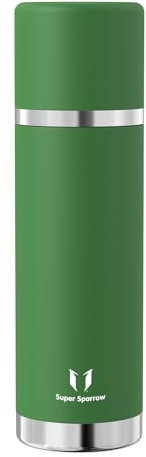 Super Sparrow Borraccia Termica - 1000ml - Bottiglia Termica in Acciaio Inox - Borracce Senza BPA - Mantiene Calde 12 Ore o Fredde per 24 Ore - A Prova di Perdite Tappo Funge Anche da Tazza