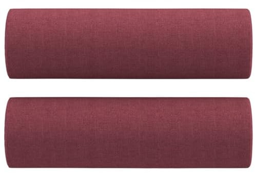 vidaXL Zierkissen 2 STK. Weinrot Ø15x50 cm Stoff