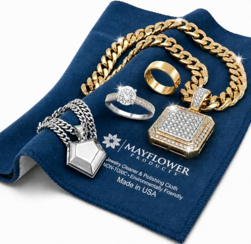 Jewelry Polish Cleaning Cloth for Silver, Gold, Platinum, and Diamond Rings | Premium Silver Polish Cloth Made in USA, Large 11 x 14, Non-Toxic, Reusable Soft Cotton Tarnish Remover and Restores Shine