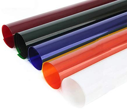 BOLLUMA Gel Farbfilter 40x50cm transparenter Farbfilm Kunststoffplatten, Korrektur Gel Lichtfilter für Fotostudio Blitzlicht, LED Videolicht, DJ Licht usw 5pcs