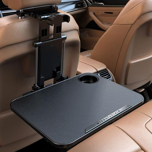 Bandeja para Asiento Trasero de Coche, Panel de Cuero, Bandeja Plegable, Respaldo de Asiento, Escritorio para Ordenador Portátil para Viajes en Coche, mesa de Coche con Soporte para Teléfono ( Color :