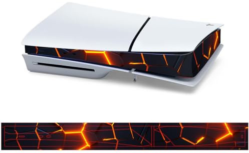 für PS5 Slim Console Mittelstreifen Skin Cover Aufkleber, Host Center Schutzfolie Aufkleber für PS5-Slim Disc & Digital Edition Spielkonsole Zubehör (0007)