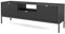BETTSO - Nova RTV-154 - TV Schrank - Kommode - Mehrzweckschrank - Tv Ständer - mit Schublade 2 Türen - Niedrig, Geriffelt - Wohnzimmer - Modern, Glamour - Schwarz - mit schwarzen Griffen
