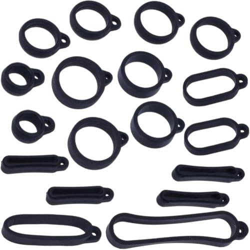 craspire 55-Teiliges Anti-Verlust-Ring-Set In 11 Größen, 8-65 mm Silikon-Gummi-Anhänger, Verstellbar, Weich, Schützend, Ersatz-Befestigungsring, Verbindungsstück, Stiftetui, Vielseitig Einsetzbar