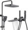 Duschsystem Regendusche Set Pistole Grau Duschset mit LED Digitalanzeige Duscharmatur Höhenverstellbar Duschsäule mit Wasserfall Wannenauslauf, 32 * 20cm Duschkopf, 3 Modi Handbrause, Bidet-Dusche
