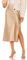Damen Satin Rock Elastischer Bund Lang Hohe Taille Skirt Elegant geteilter Saum Midirock Midi Business Rock Champagnerfarben L