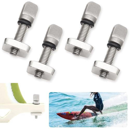 qingmeng Surfbrett Finnen Schrauben, 4 Stück 316 Edelstahl M4 Surfbrettschrauben Finnenschraube SUP Finnenplättchen Surfboard Universal Surfboard Flossenschraube Longboard Zubehör Schrauben