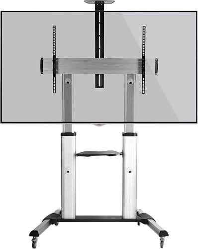 RICOO TV Ständer Rollbar Höhenverstellbar für 55-110 Zoll Stand-Halterung Mobil FS0610 Smart OLED Curved Fernseher Standfuß Wagen mit Rollen Fernsehhalterung bis 100 Kg & VESA 1000 (900) x 600mm