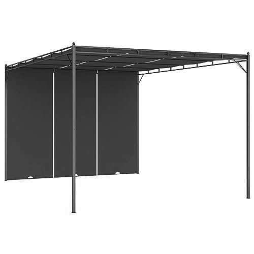 Iiaky Gazebo da Giardino con Tenda Laterale 4x3x2,25 m Antracite,Gazebo Pergola Con Telo Impermeabile Richiudibile E Struttura Rettangolare In Acciaio Inossidabile Ad Alta Densità,Per Arredo Giardino,