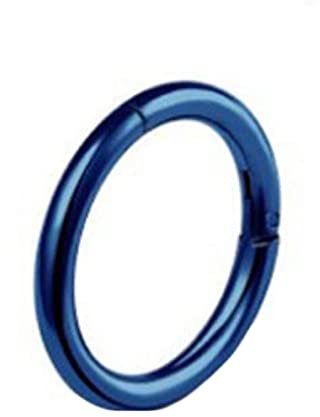 AMDXD 1STK Edelstahl Piercing Nasenstecker, 1.6mm Hoop 1.6X10MM Segmentring Clicker Blau, Lippen Ohr Nasen Piercing für Frauen