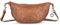 Cas8 Halbmondtasche LENI - Moon Bag groß mit verstellbarem Schultergurt, Umhängetasche aus Echtleder mit Reißverschluss, Schultertasche im Used-Look, cognac