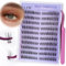 LZM Ciglia Finte Ciuffetti Autoadesive 7-15mm C Curl Kit Extension Ciglia Pre-Incollate Ciuffetti Ciglia Finte Non Richiede Colla Kit Ciglia Extension Con Pinzette (QZD04 MIX)