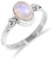 HIMALYA QUARTZ Edelsteinring 925 Silber Mondstein Natürlicher Geburtssteinring Cabochon Ovale Form Vintage Damen Herren Statement Ring Versprechensring BR14-3,5