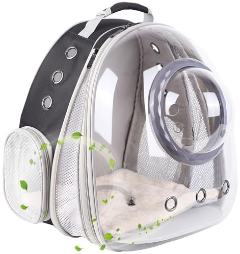 Transparenter Katzenrucksack, Raumkapsel, Astronautenfenster, mit Frontverlängerung zum Transportieren, Haustier-Tragetasche, Rucksack für Katzen, kleine Welpen, Hasen, Rückseite für 9 kg
