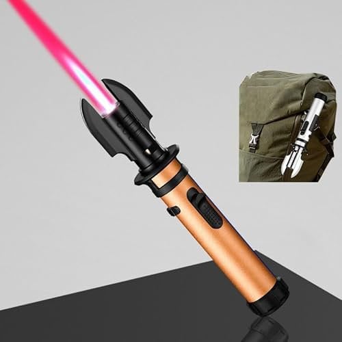 Lightsaber Lighter Torch,Metal Large Fire Windproof Red Flame Lighter, Lightsaber Lighter,Lightsaber Kitchen Butane Torch Lighter Cooking Torch Lighter Adjustable Refillable Lighters,Gifts for Men(Ora