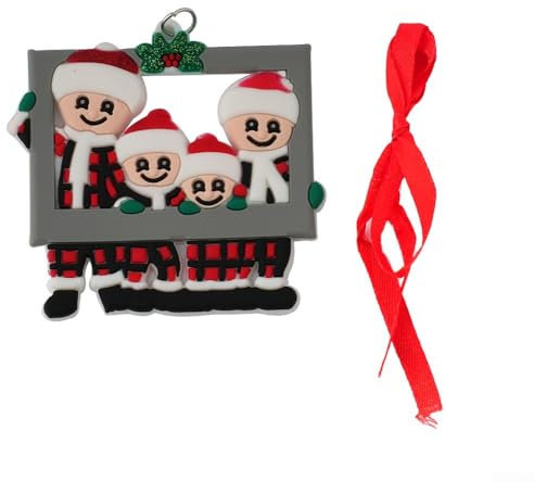 Personalisierbarer Familien-Weihnachtsanhänger für Paare und Familien aller Größen (Familie von 4)
