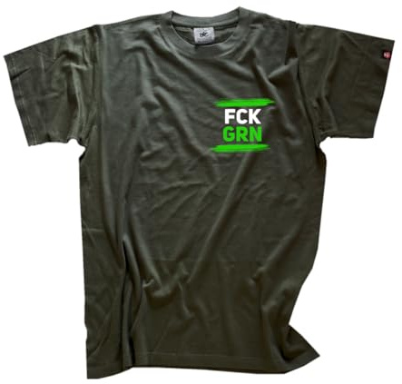 FCK GRN Die Ampel muss Weg Grüne DTF Brustdruck T-Shirt Klassisch Rundhals Kurzarm