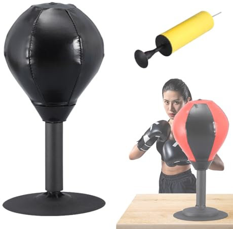 CTREVL Tisch Boxsack Spaß und Stressabbau Punchingball, boxsack Boxing Gadgets Desktop-Boxsack Stress Buster mit Saugnapf Strapazierfähiger Ball zum für das Fitnessstudio zu Hause und zum Stressabbau(