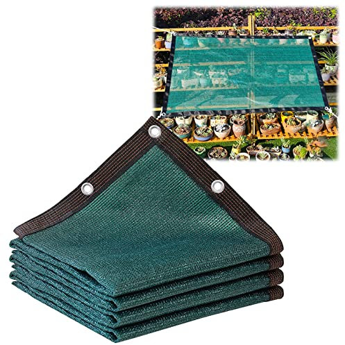 Tissu d'ombrage 95 % pour pergola végétale Greenuse, bâche en maille respirante avec œillets, filet pare-soleil pour terrasse, poulailler, 6 x 10 m, vert foncé