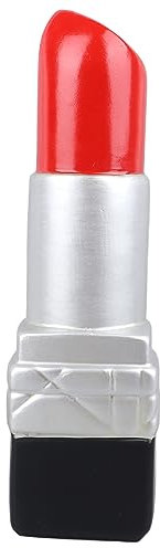 Lippenstift-Form Vase Elegantes Harz Dekorative Vase Harz Blumenvase für Home Schreibtisch Wohnzimmer (Silver)