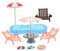 CAXUSD 1 Set Puppenhaus Schwimmbad Puppenhaus Puppenhaus Strandkorb Heimdekoration Mini Möbel Miniatur Strandkorb Modell Puppenhaus Gartenmöbel Miniatur Szenenzubehör