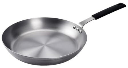 OWOHYG Flat Bottom Cast Iron Frying Pan with Ergonomic Handle, Suitable for Stovetops Induction Cookers, Stone Clay Pot