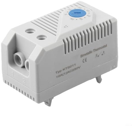 Controlador de temperatura de termostato de riel DIN, con sensor bimetálico, para sistema de refrigeración de calefacción de gabinete eléctrico, para dispositivo de control de interruptor de grado