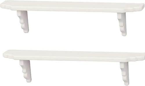 2Pcs White Dollhouse Wall Shelf,Doll House Storage Wall Shelf for Kitchen Scene Dollhouse Décor Accessories,1:12 Scale Miniature Accessories