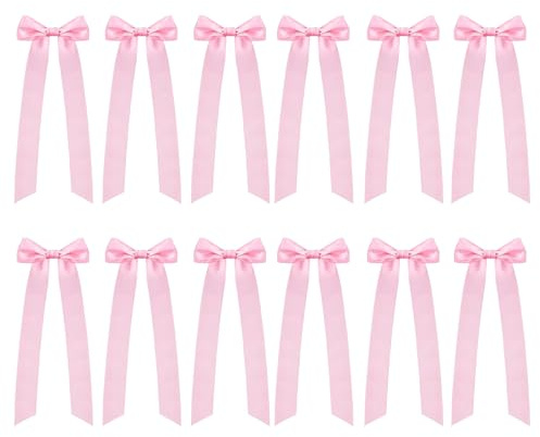 Qurygin Ribbon Bows for Candles, Satin Wine Glasses Candle Holder Bow, Pre-Tied Bowknot Adhesive Party Supplies for Dinner Present Wrapping Date Night Birthday