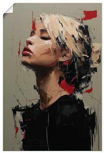 ARTLAND Wanddeko Poster & Kunstdrucke Wandposter 60x90 cm Fierce Serenity I simple modern design Spachtel Kunst Portrait U5TN