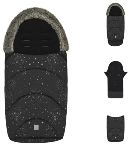 Kikka boo Fußsack Trendy für Kinderwagen, Öffnung am Fußbereich, Reißverschluss schwarz