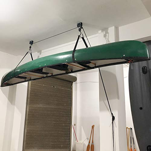aqxreight Kajak-Lift mit Hängendem Flaschenzugsystem, Kajak-Deckenregal, Garagen-Deckenhalterung für Fahrrad, Paddleboard, Kanu, Kanu oder Anheben an die Decke, Einfacheres Anheben und System 125
