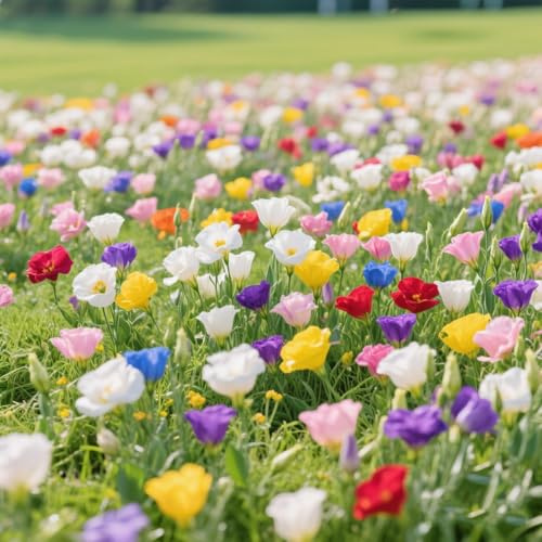 Plus de 3000 lisianthus, mélange résistant à l'hiver (6 couleurs), variétés anciennes, sans OGM, peu d'entretien, vivaces | Blanc, jaune, rouge, rose, bleu, violet