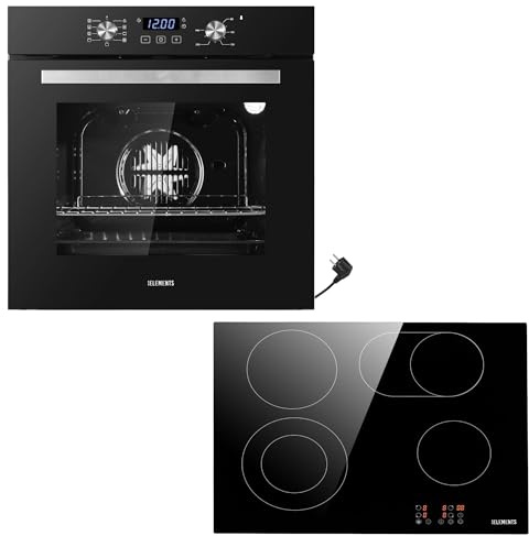 KB ELEMENTS Kit de cuisinière autonome | Four encastrable de 60 cm | Plaque de cuisson de 59 cm | Plaque de cuisson avec zone flexible | Minuterie | Sécurité enfant | Barbecue | Air chaud | Aqua Clean