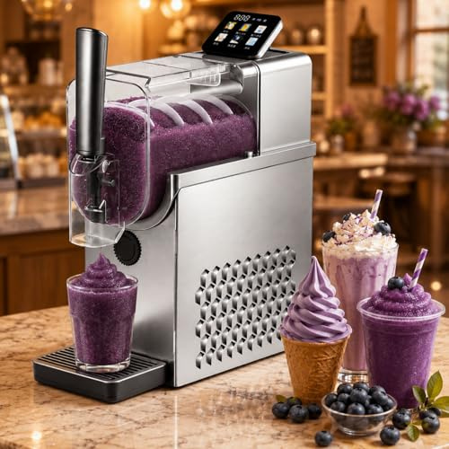 smafoseedding Macchina per Granite Professionale, Modello 2026, per Granite Morbide, 215 W, Senza Ghiaccio, 2,3 L, 4 Programmi Preimpostati, in Acciaio Inox, Ideale per Bar E Bancarelle All'aperto