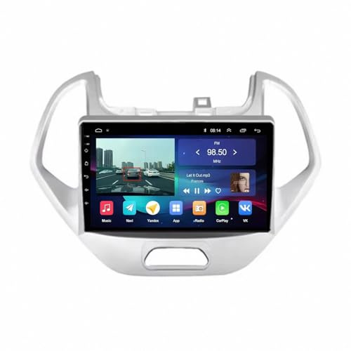 Car Stereo for Ford FIGO KA 2015-2020 with Bluetooth/Fm/Aux, Support Mirror Link/Gps Navigation/Voice Control Carplay for Car, 8 Core 8G+256G