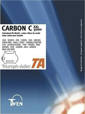 Triumph-Adler Schreibmaschinenfarbband Gr. 185 C, 725 4455000, Carbon, schwarz