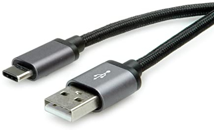ROLINE USB 2.0 Kabel, Typ C - Typ A, ST/ST, schwarz, 3 m